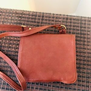 Victoria Leather Co. brown leather crossbody bag Made in USA
